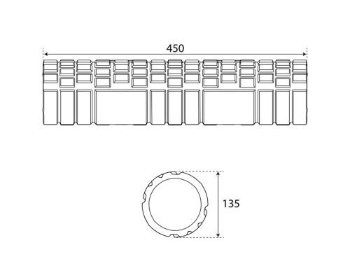 Великий ролер K-Sport для масажу спини і ніг 45 см