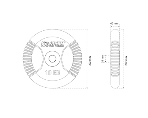 Чавунний диск K-SPORT O10 10 кг